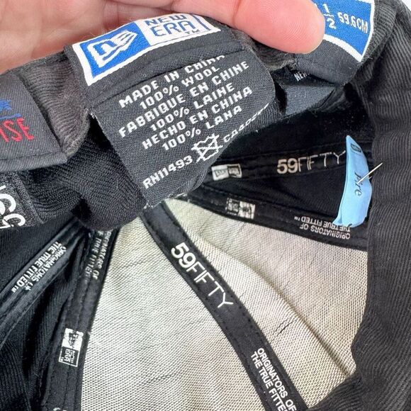 New Era 59Fifty Hat Mens 7 1/2 Black Striped Chicago Cubs Baseball Cap Wool - Picture 3 of 6